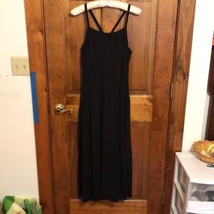 Pact Black Fit & Flare Midi Dress with Pockets!